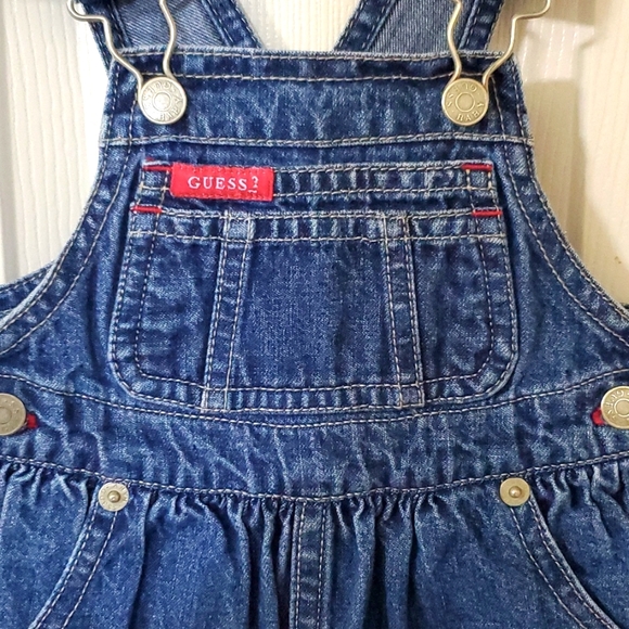 Baby Guess 12 Months Denim Overalls Snap Leg Closure - Picture 3 of 4